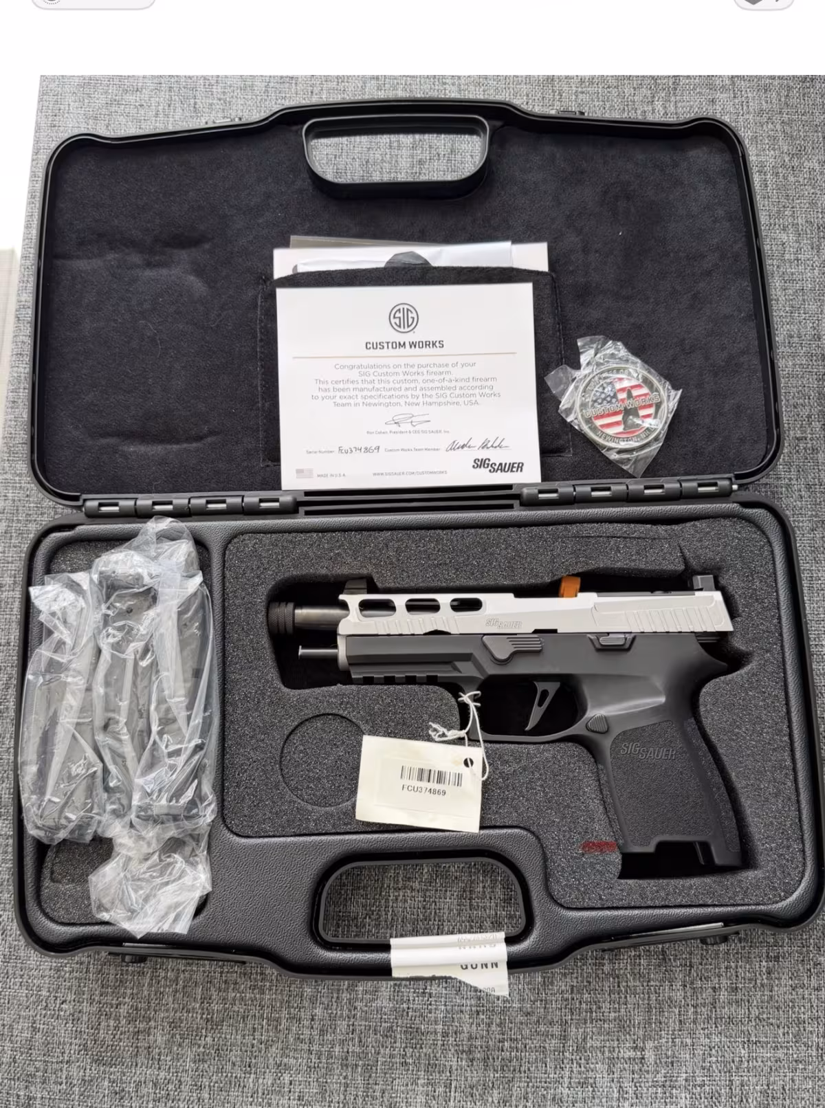 Sigsauer P-320 Custom Works Hiç kullanılmadı