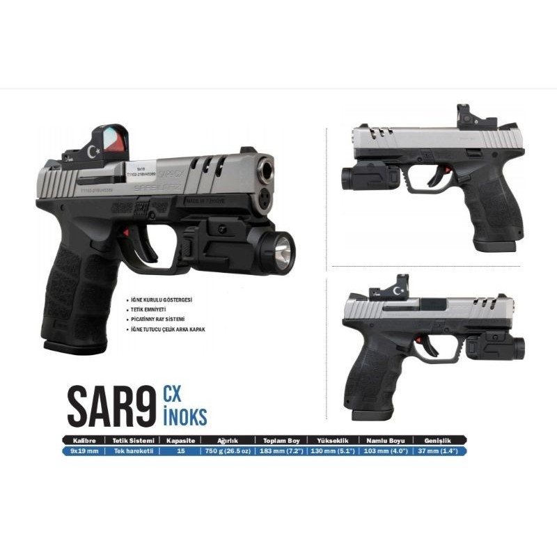 Sar 9 CX İNOKS REDDOT+ FENER FULL KUTU