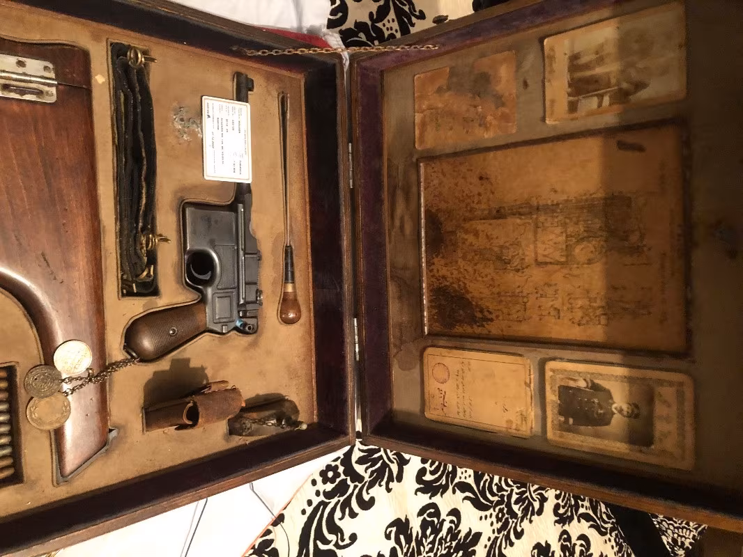 C96 kasalı bulunması zor tam sandıklı Osmanlı bir subayın silahı