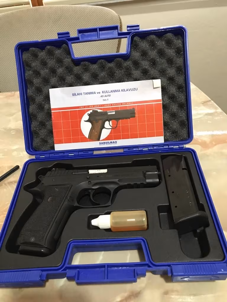 Satilik bulundurma ruhsatlı k2 45 sarsılmaz tabanca