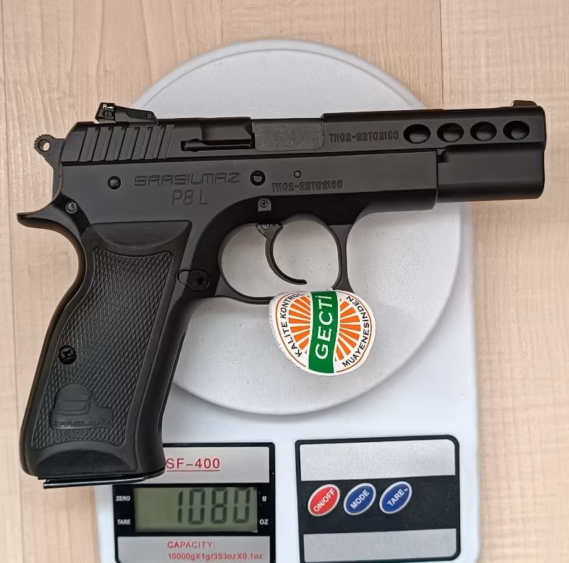 RUHSATLI SIFIR KUTUSUNDA HİÇ KULLANILMAYAN 2022 MODEL SARSILMAZ P 8 L SİYAH - 19.000 TL.