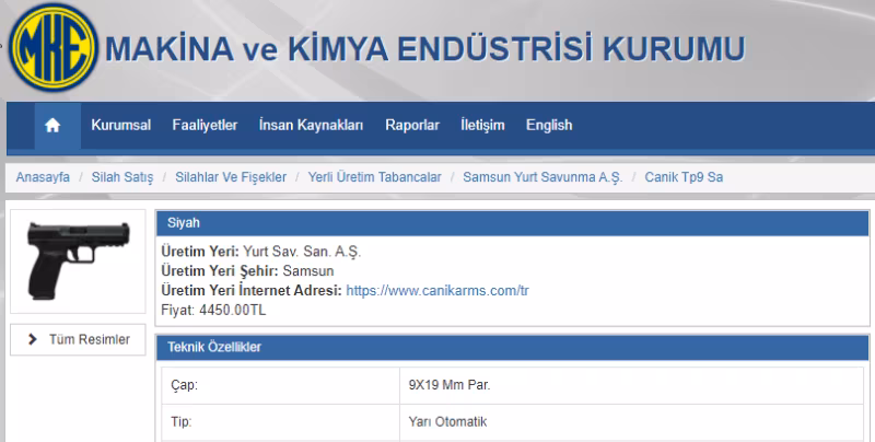 Satılık Az Kullanılmış Canik Tp9 SA