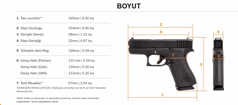 GLOCK G 43X       ( 3 ADET MEVCUT)