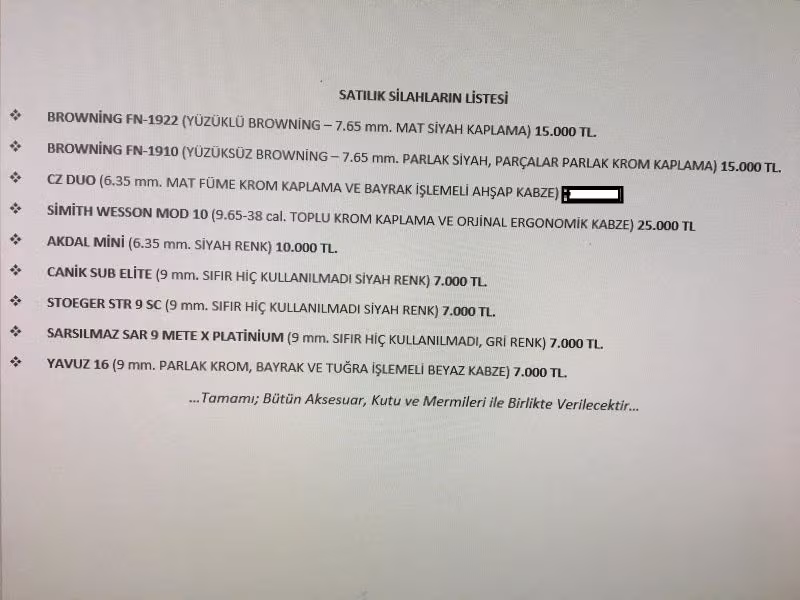 KOLEKSİYON SİLAHLARI