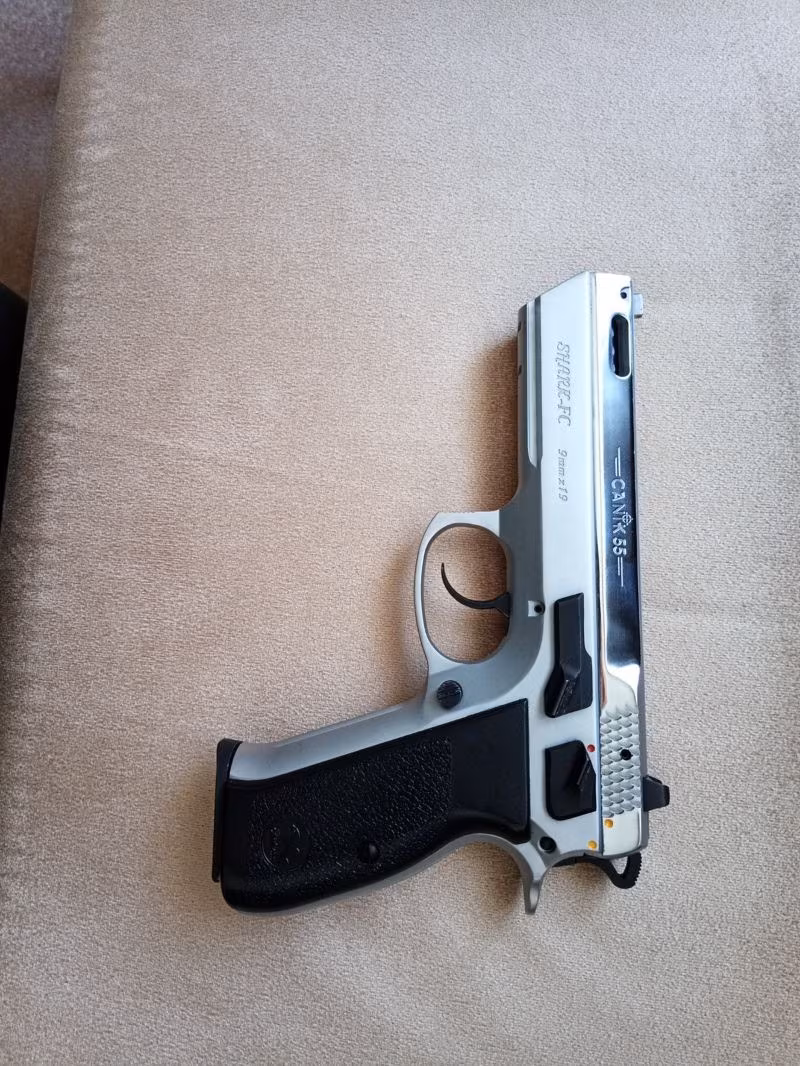 RUHSATLI Canik 55 SHARK FC Marka Beyaz renkli krom kaplamalı