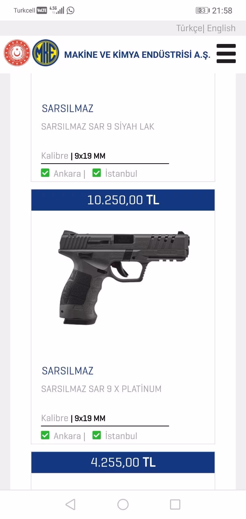 Sar 9 mete x platinum