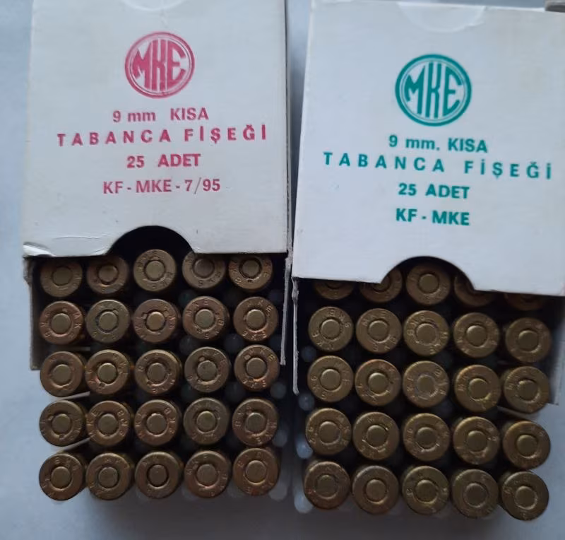 9 MM KISA BROWNİNG FİŞEKLERİ