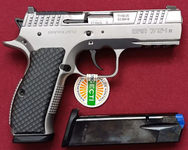 EMEKLİ EMNİYET GÖREVLİSİNDEN RUHSATLI SIFIR KUTUSUNDA HİÇ ATIŞ YAPILMAYAN 2025 MODEL STANLESS STEEL SAR 7/24