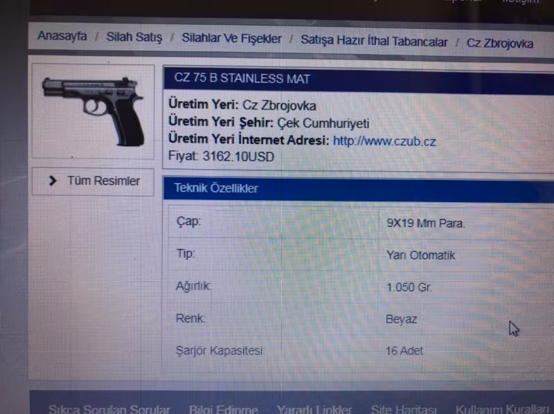 Satılık CZ 75 namı diğer 16 lı Çek