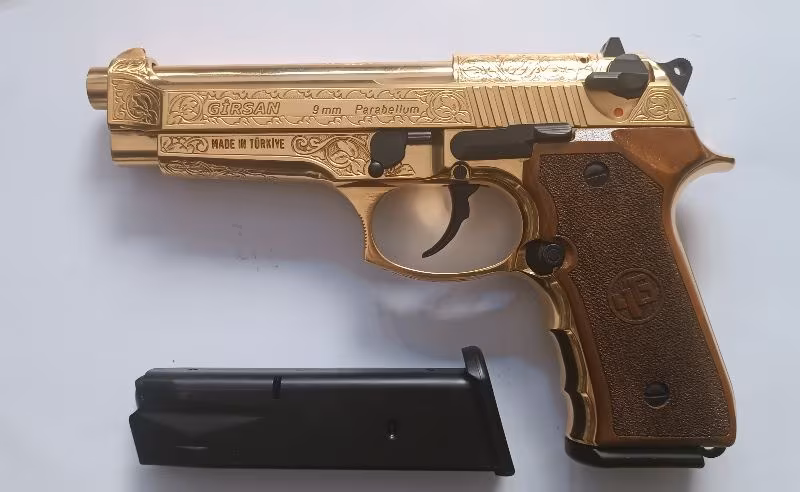 RUHSATLI SIFIR KUTUSUNDA HİÇ KULLANILMAYAN BERETTA 92 FS KLONU GİRSAN YAVUZ 16 REGARD MC GOLD - 25.000 TL.