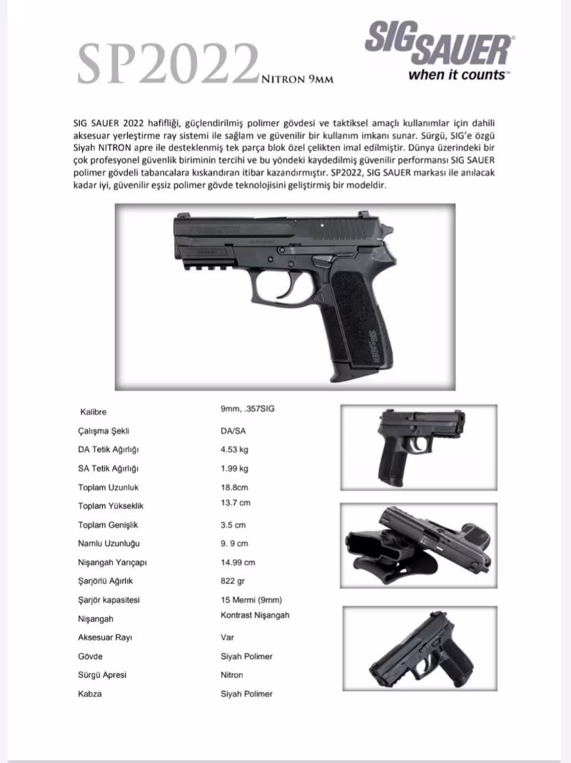 Sig Sauer SP2022 9MM