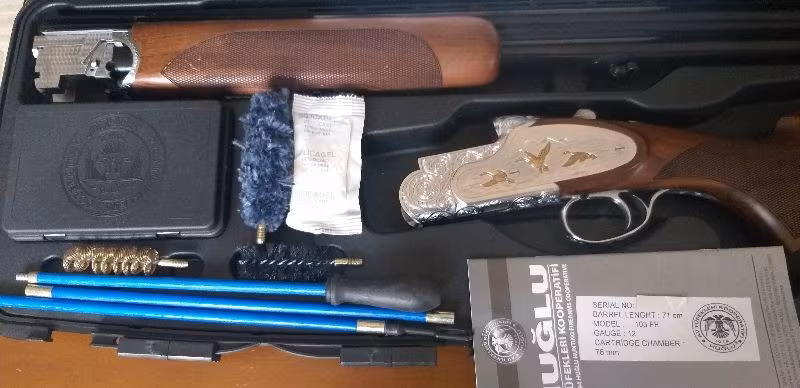 Huğlu 103 FE  3 kuşlu süper poze 12 kalibre 71 cm Tek tetik ejektörlü