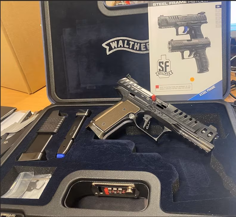 Kamu görevlisinden sıfır Walther Q5 Match SF “Black Diamond” • NIB • DLC & Tenifer Kaplama • 9 mm • 2 Şarjör