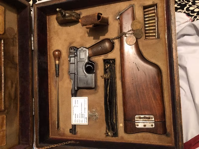 C96 kasalı bulunması zor tam sandıklı Osmanlı bir subayın silahı