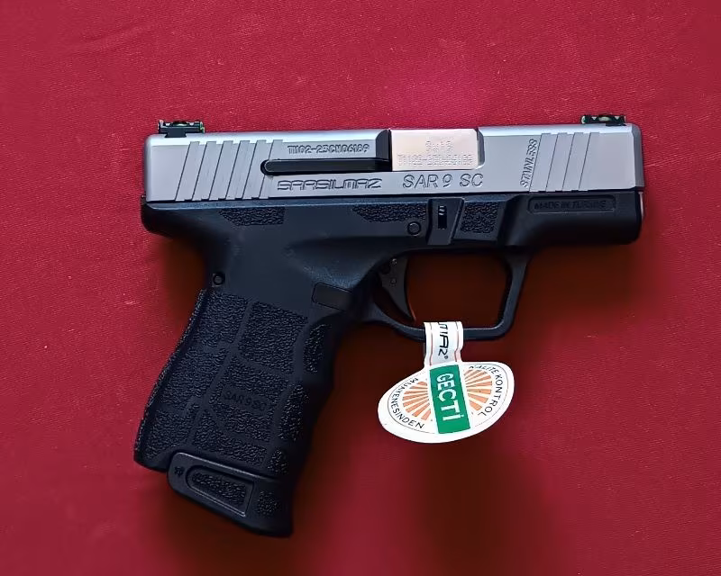 RUHSATLI SIFIR KUTUSUNDA HİÇ KULLANILMAYAN 2023 MODEL SARSILMAZ SAR 9 SC SUBCOMPACT STANLESS STELL MAT - 17.000 TL.