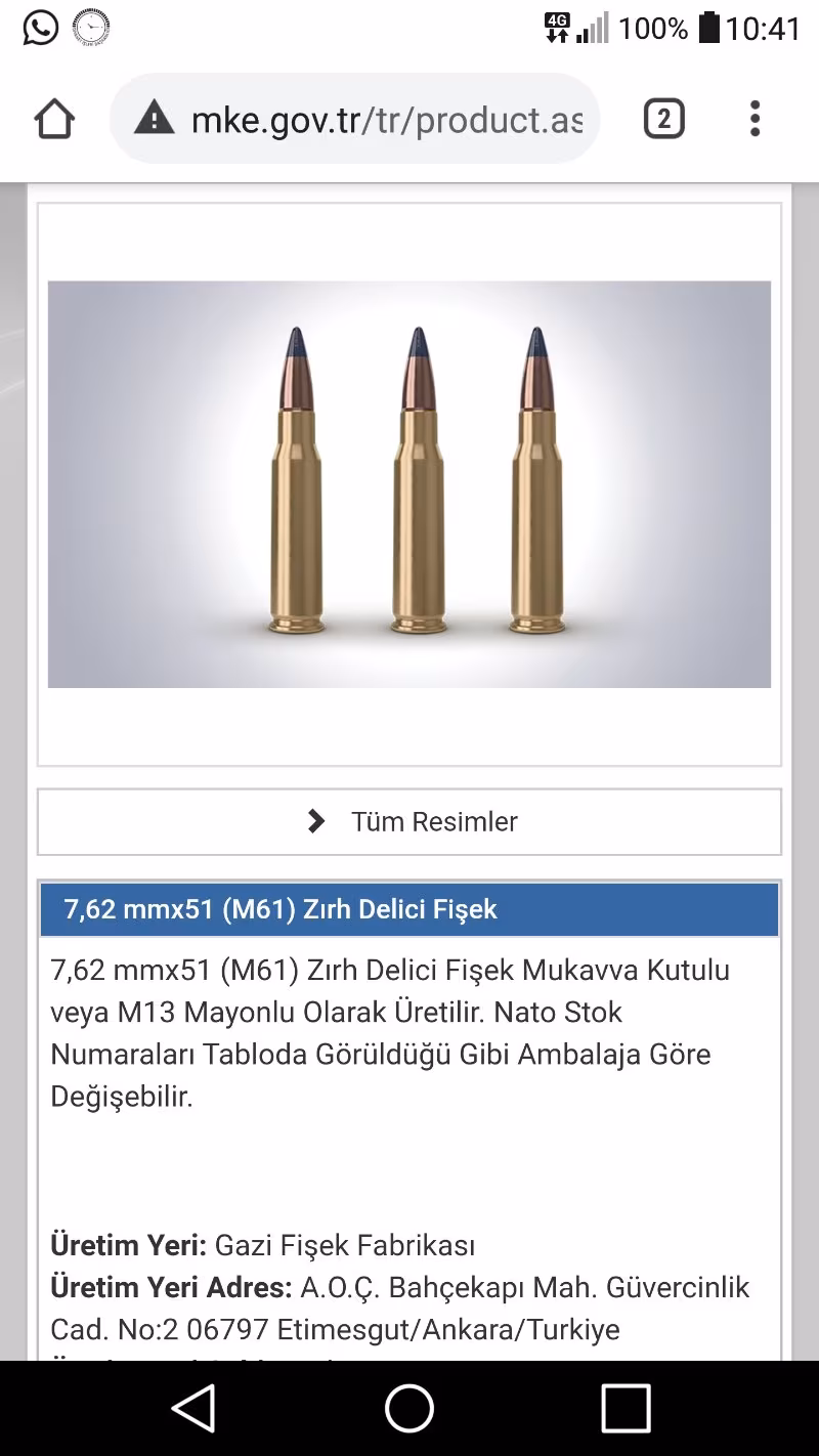 Mke 7.62x51 (308) zırh delici mühimmat