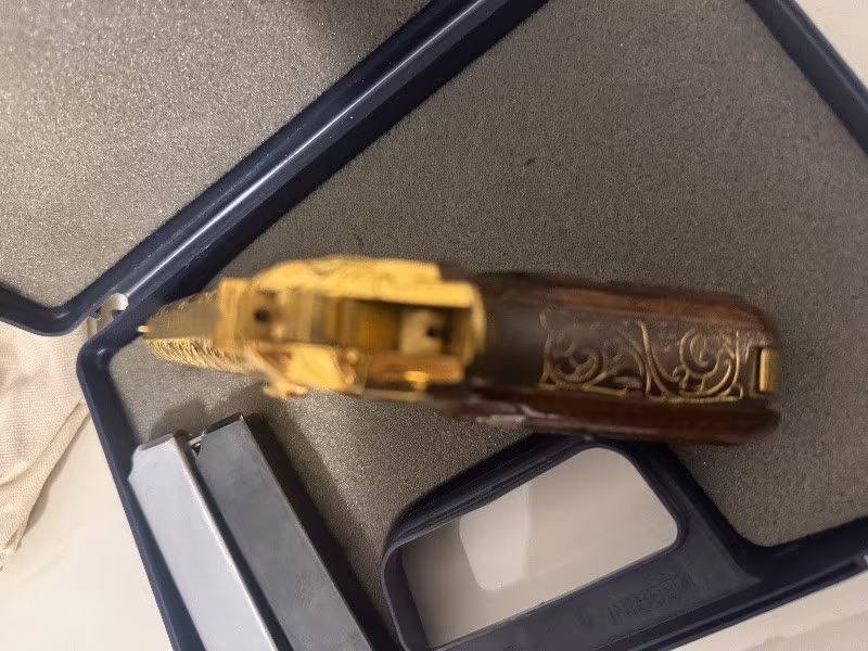 1995 Yapımı Kırıkkale Ruhsatlı Altın Gravül İşlemeli 7.65 mm Tabanca