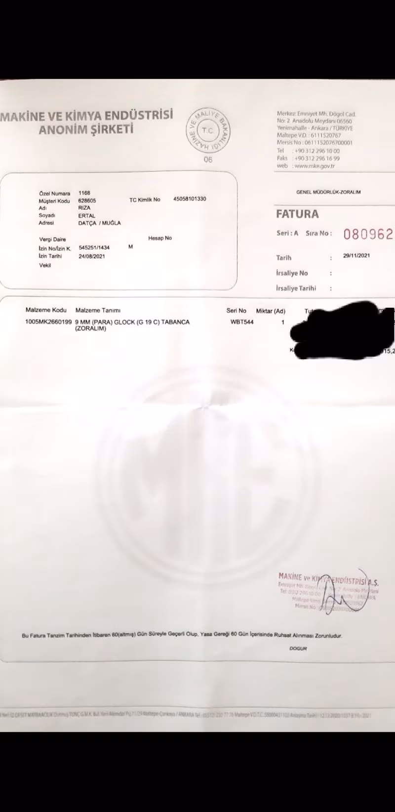 Askeri personelden Glock 19C