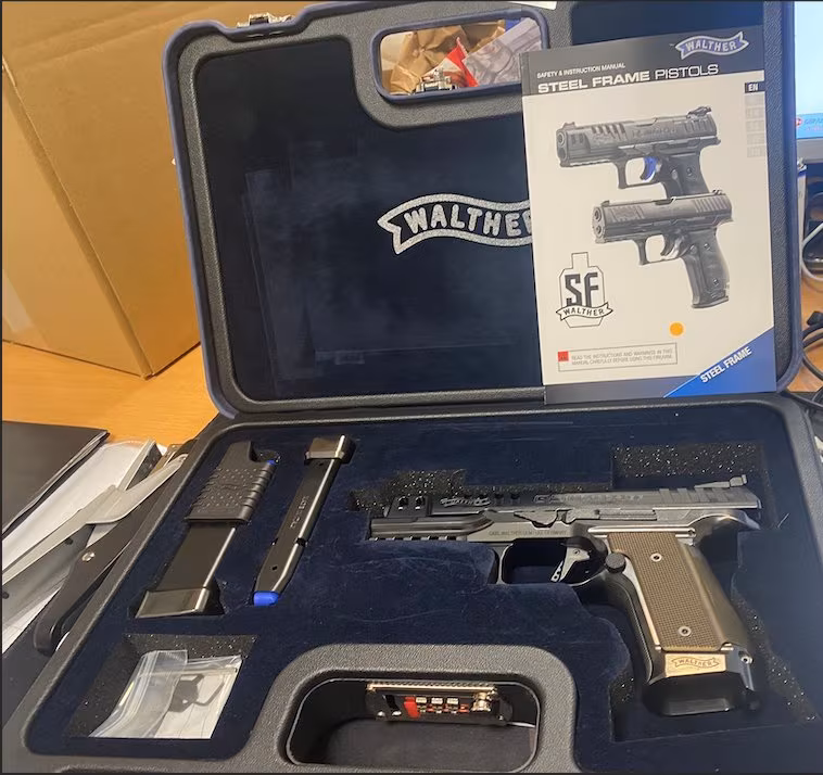 Kamu görevlisinden sıfır Walther Q5 Match SF “Black Diamond” • NIB • DLC & Tenifer Kaplama • 9 mm • 2 Şarjör
