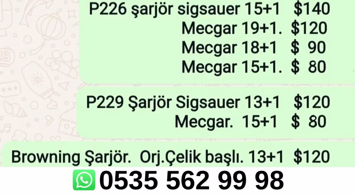 Orjinal Şarjörler. Sigsauer & Browning