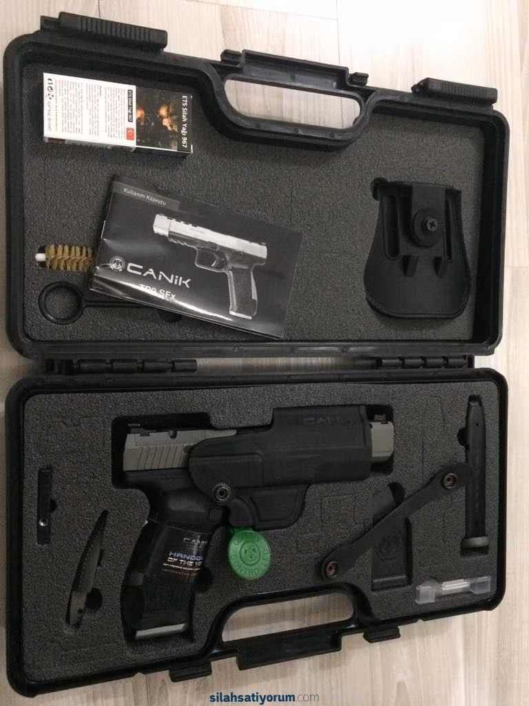 Canik tp9 sfx  tabanca Silah 2018 modeldir  HATTA 5 GÜNLÜKTÜR ve aynen muhafaza edilip hiçbir şekilde atış yapılmamıştır sıfır silahtır.  ———–Kamu görevlisinden———–
