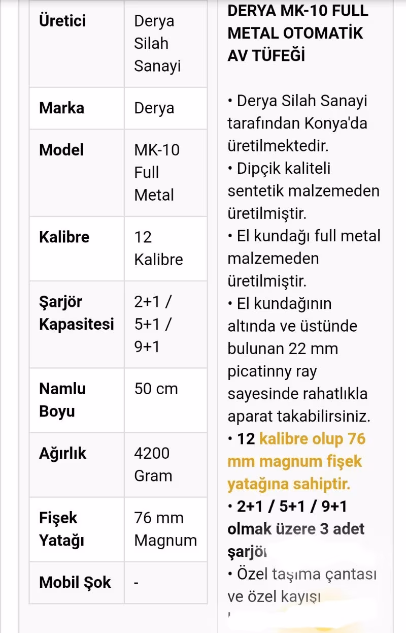DERYA MK 10 SARJÖRLÜ (AMERIKAYA GIDEN KASA)